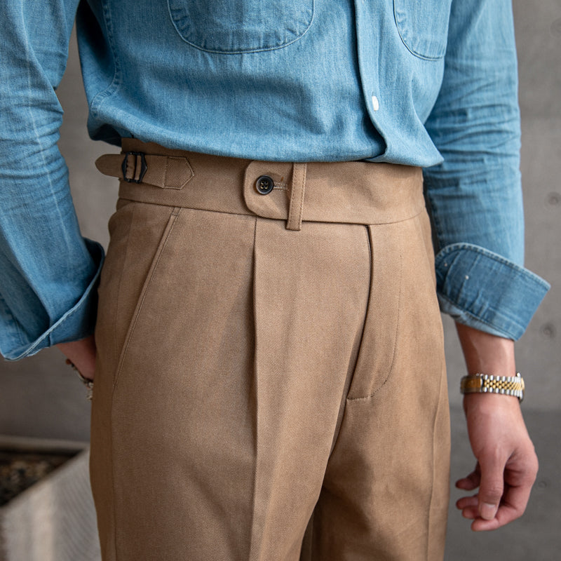Pamuklu Twill Riviera Düz Kesim Pantolon