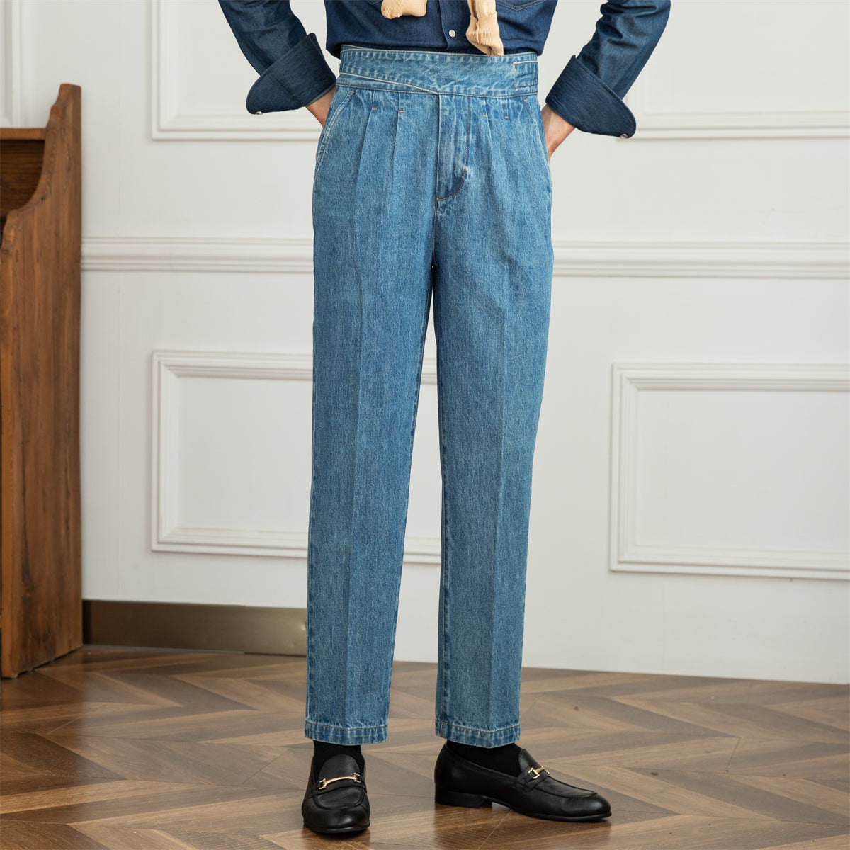 Moneglia Pamuk Denim Gurkha Pantolonları