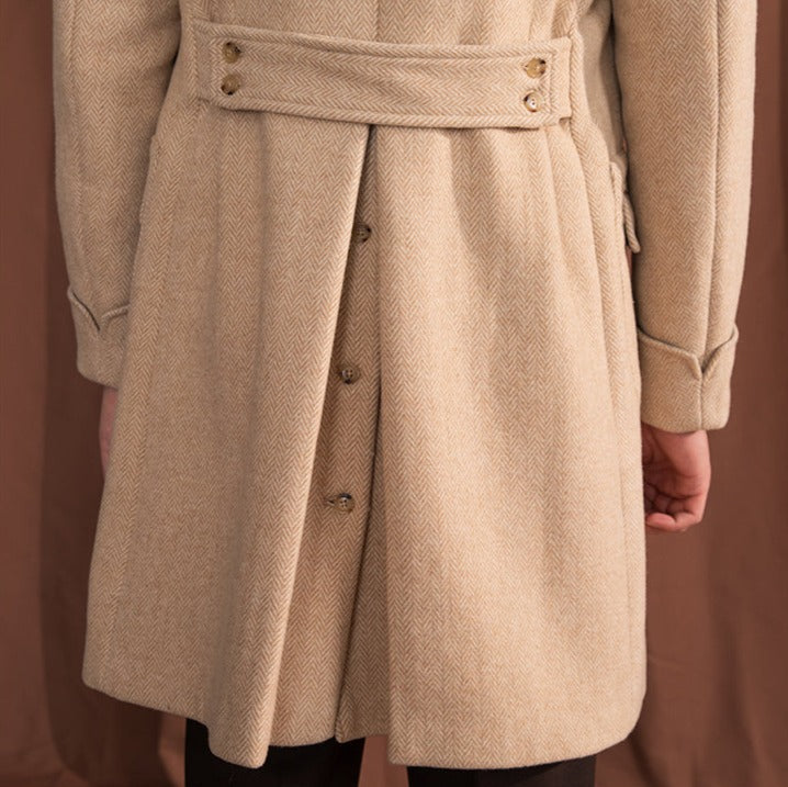 Palazzo Yün Karışımlı Herringbone Polo Yaka Kaban