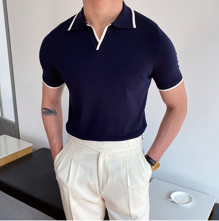 Yacht Dokuma Şeritli Polo