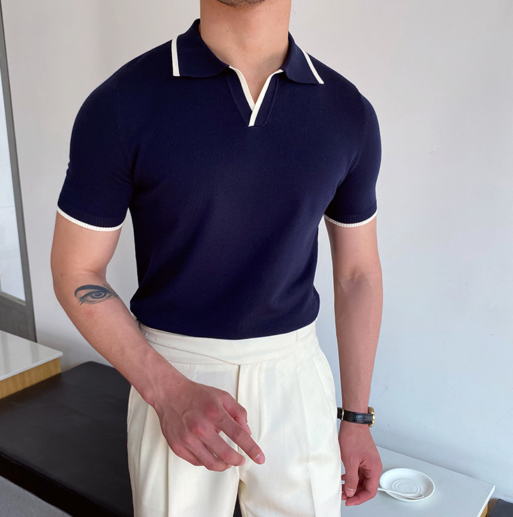 Yacht Dokuma Şeritli Polo