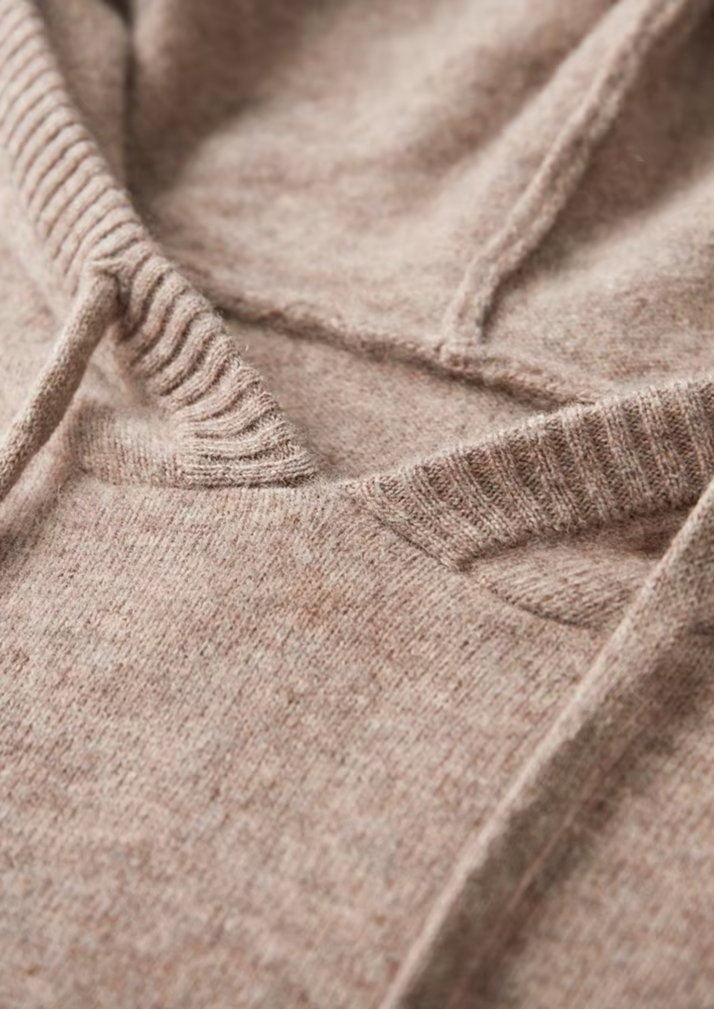 Saf Ekstra İnce Merino Yünü Relax Hoodie