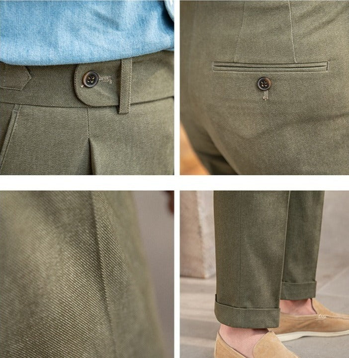 Pamuklu Twill Riviera Düz Kesim Pantolon