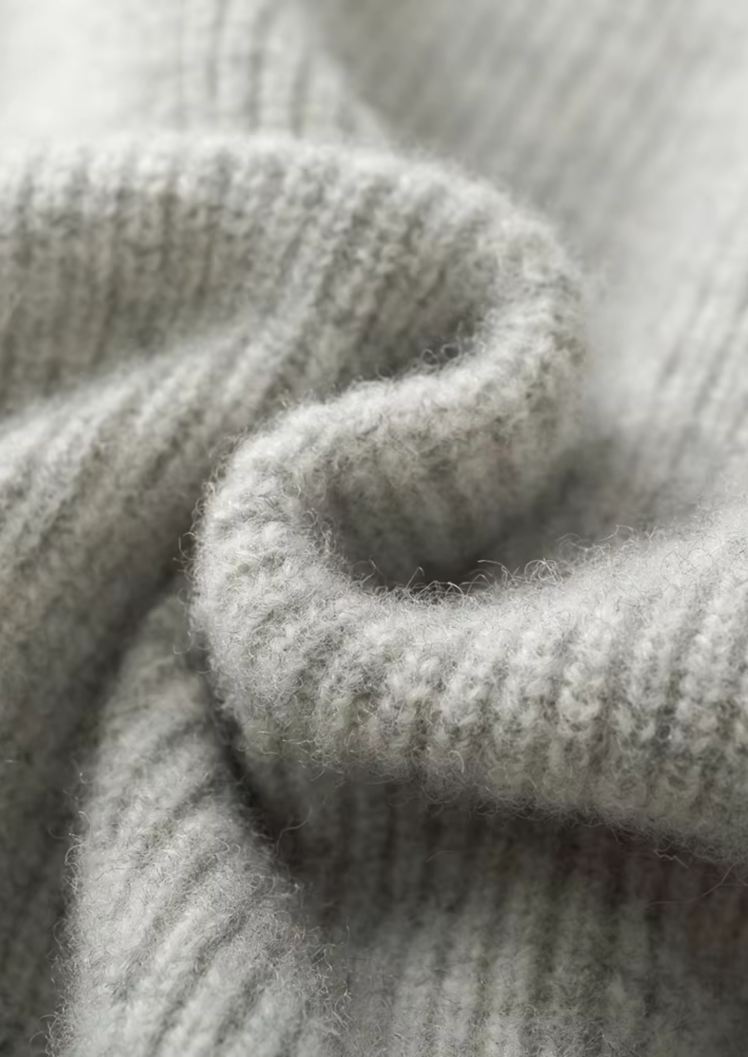 Saf Ekstra İnce Merino Yünü Ribanalı Fermuarlı Kapüşonlu