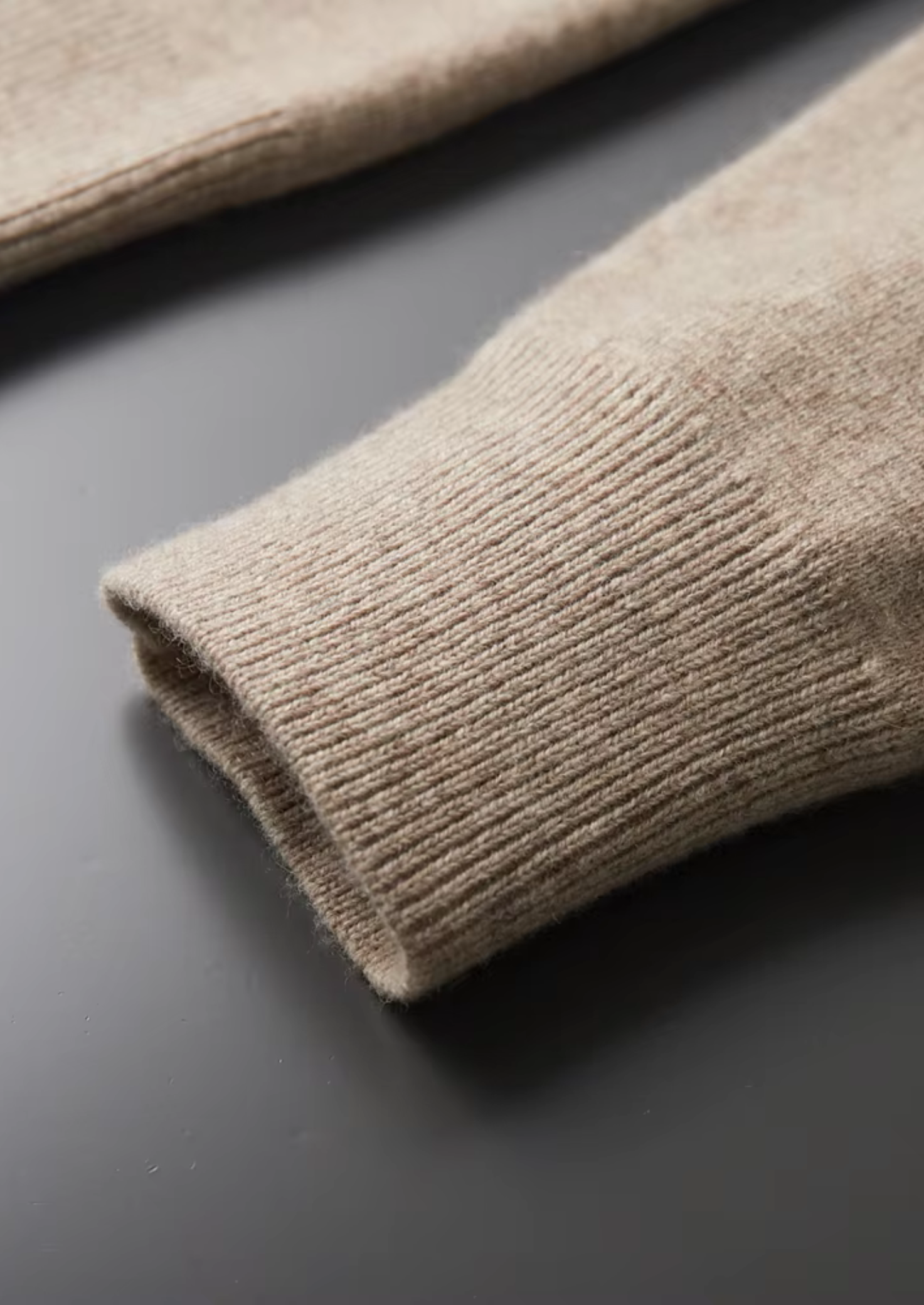 Saf Ekstra İnce Merino Yünü Fermuarlı Polo Hırka