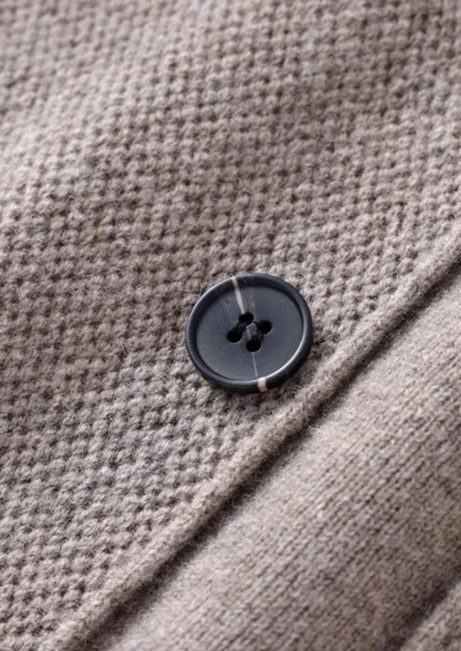 Saf Ekstra İnce Merino Yünü Düğmeli Overshirt