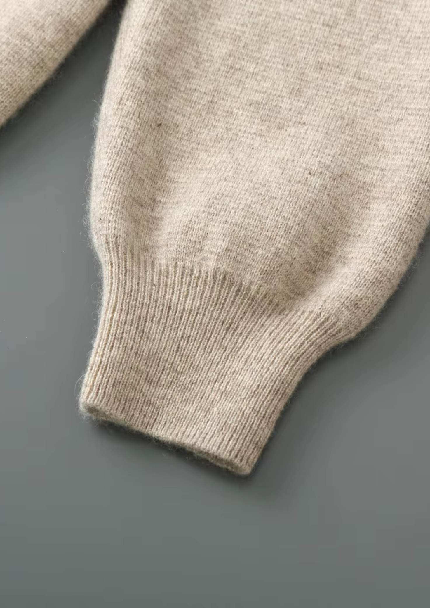 Ekstra İnce Merino Yünü Fermuarlı Kapüşon