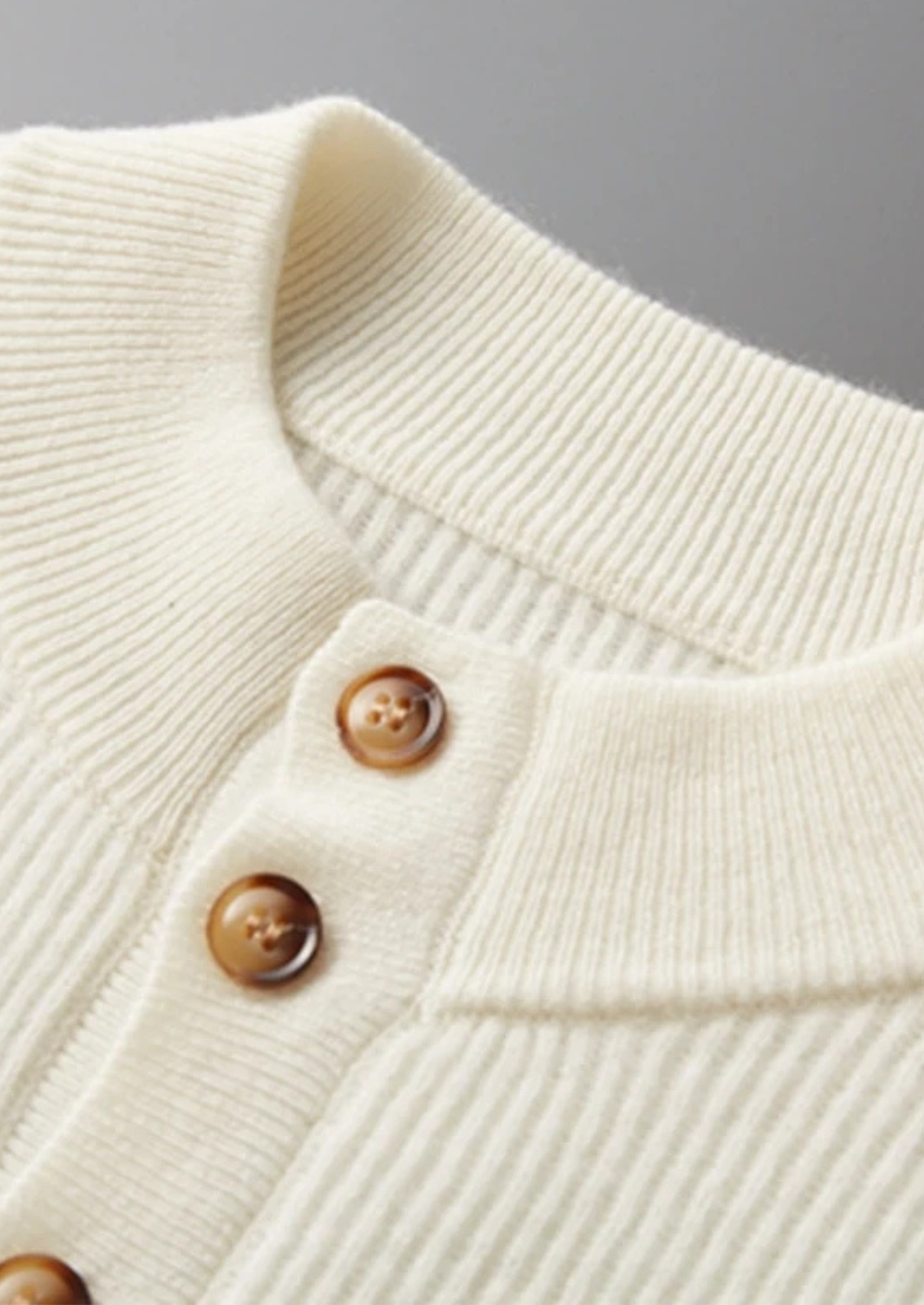 Premium Kaşmir Klasik Çizgili Henley Kazak