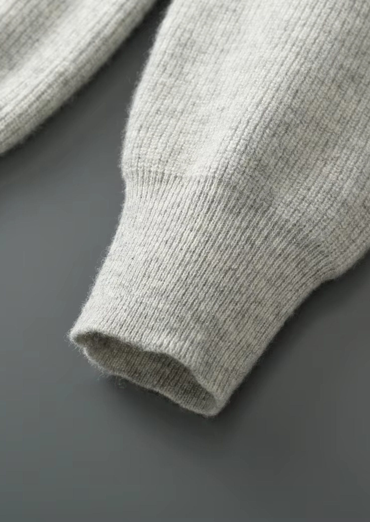 Saf Ekstra İnce Merino Yünü Ribanalı Fermuarlı Kapüşonlu