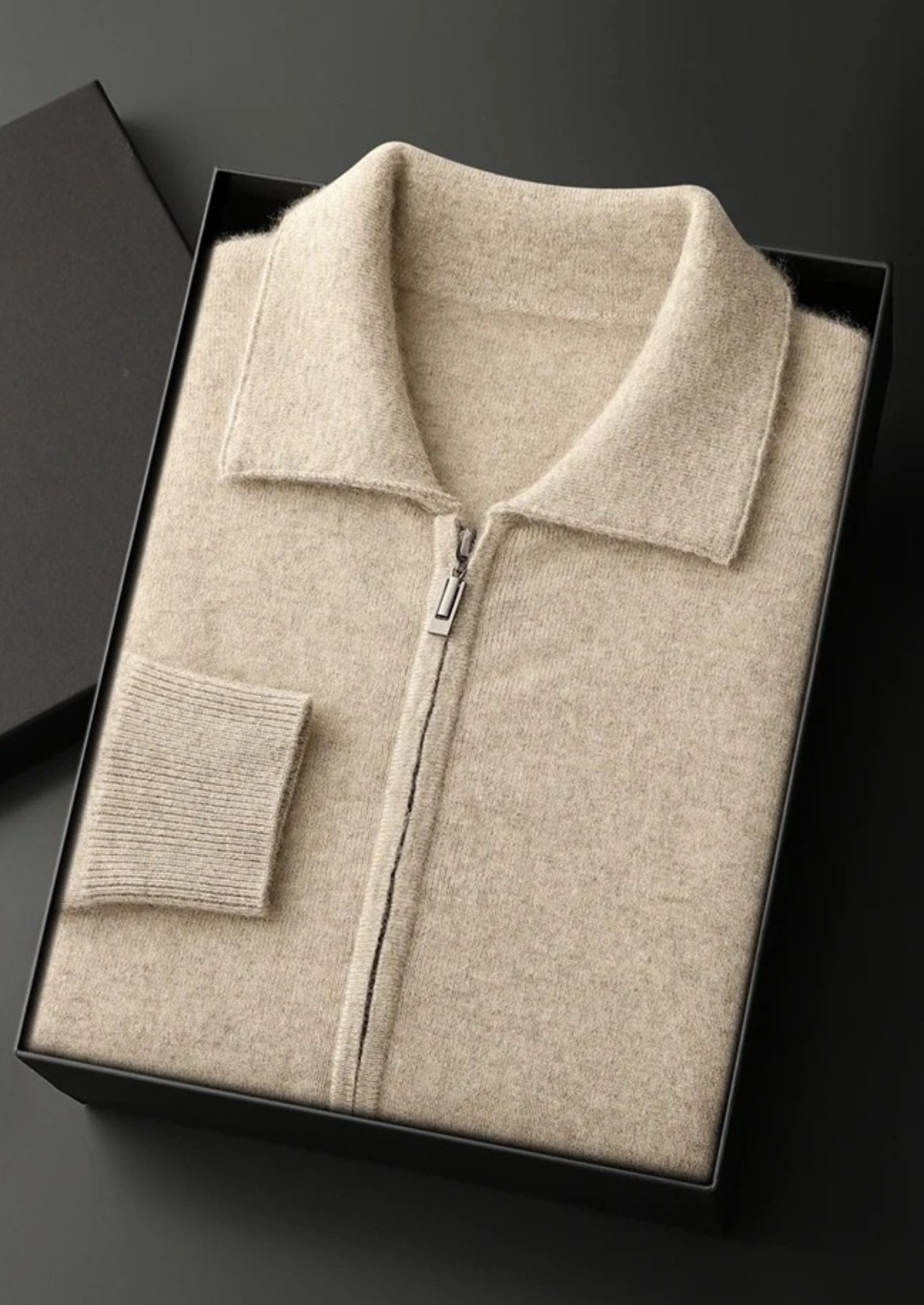 Premium Kaşmir Fermuarlı Polo Hırka