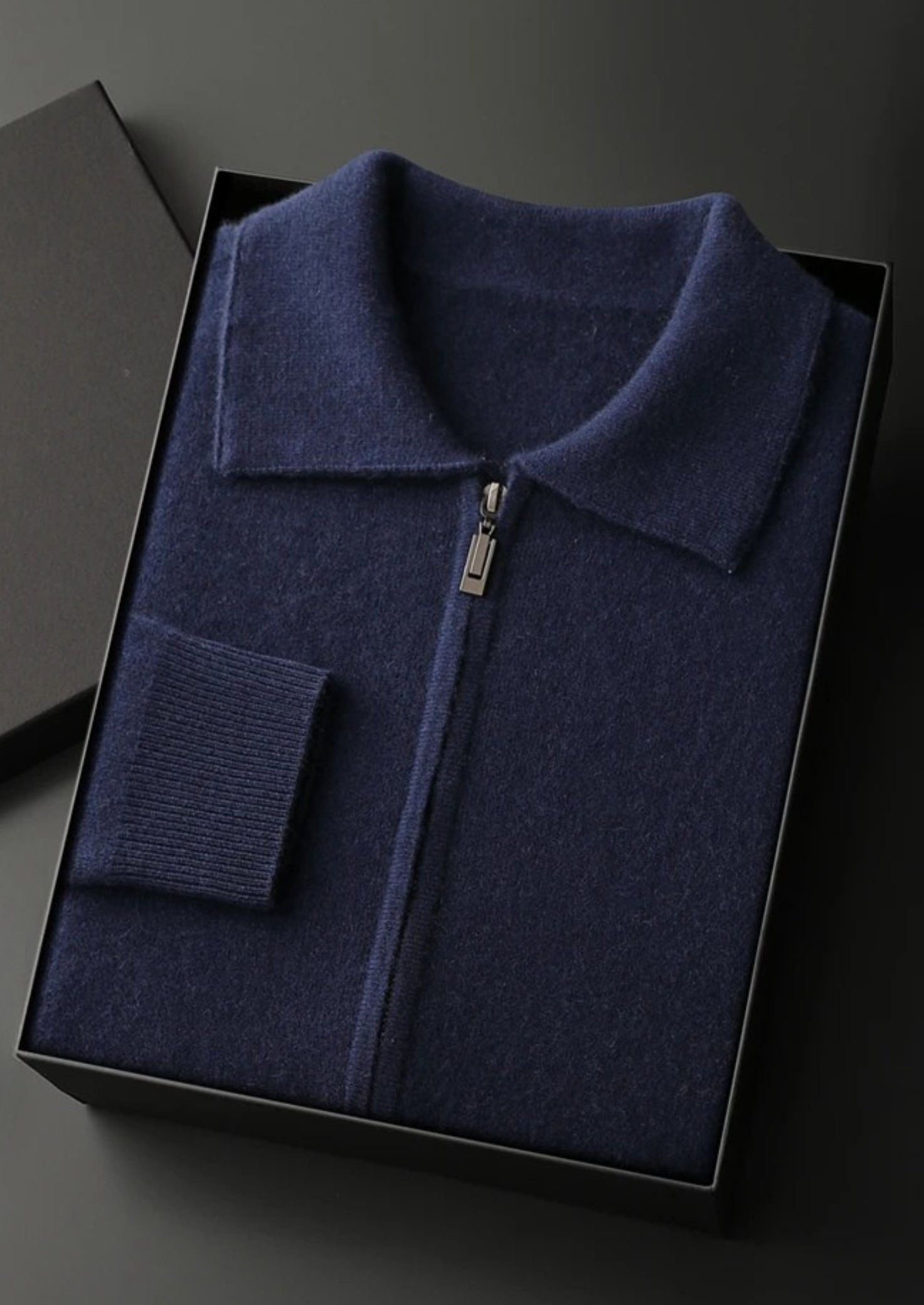 Premium Kaşmir Fermuarlı Polo Hırka