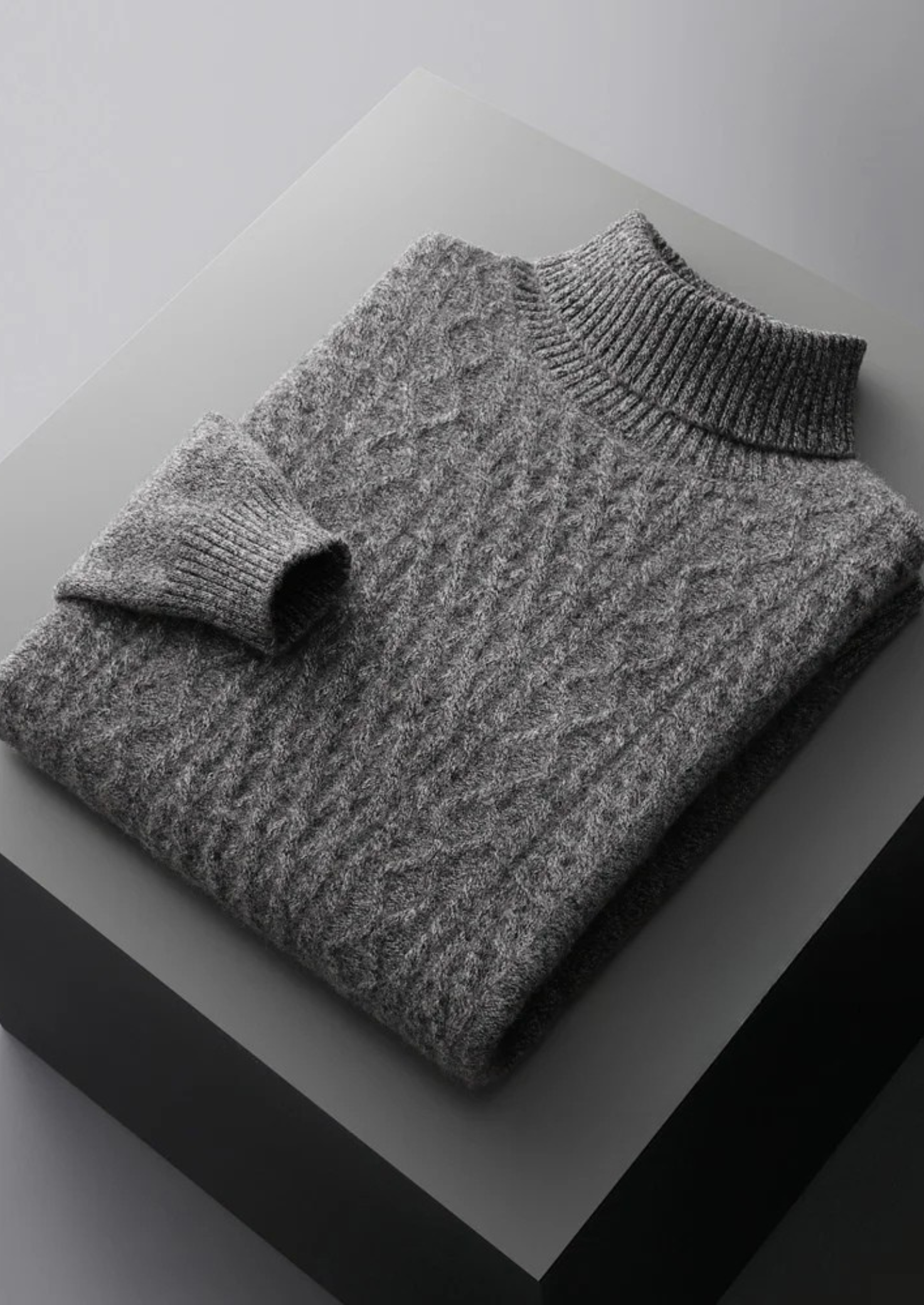Saf Ekstra İnce Merino Yünü Boğazlı Triko