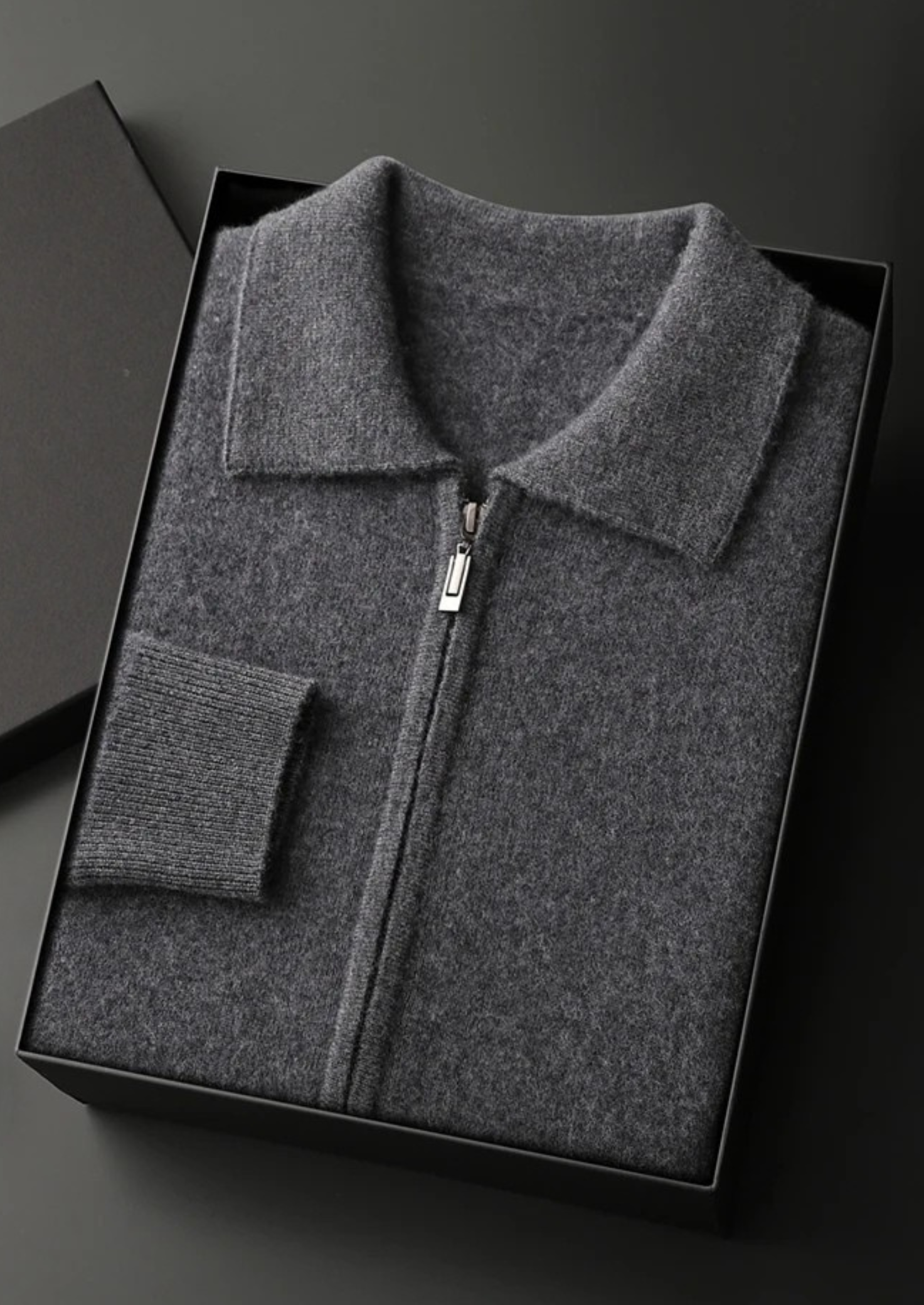 Premium Kaşmir Fermuarlı Polo Hırka