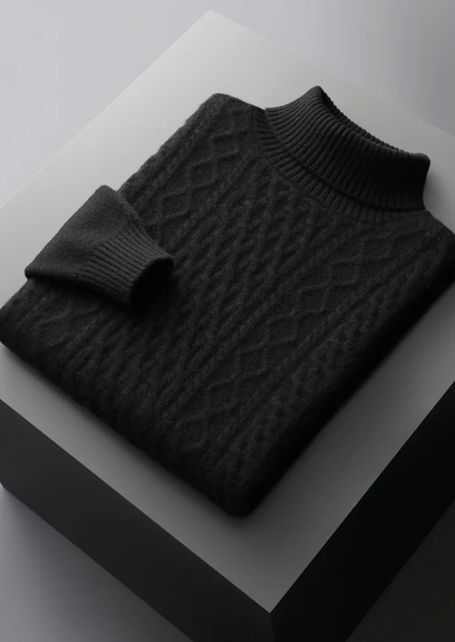 Saf Ekstra İnce Merino Yünü Boğazlı Triko
