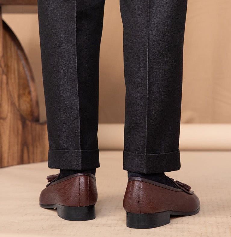 Püsküllü Çakıl Taşı Derisi Belçika Loafer