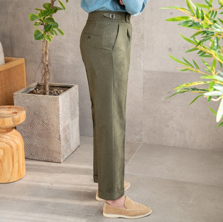 Pamuklu Twill Riviera Düz Kesim Pantolon