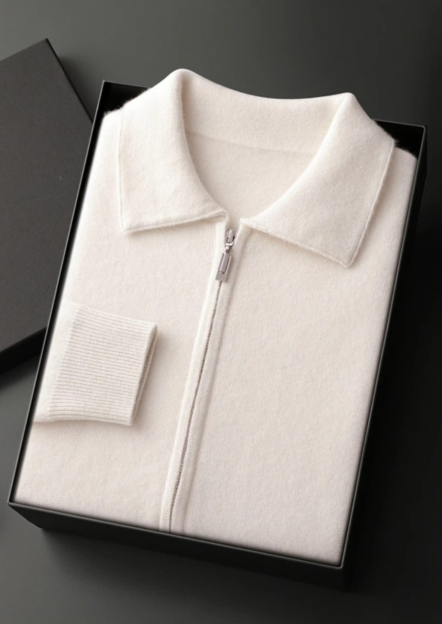 Premium Kaşmir Fermuarlı Polo Hırka