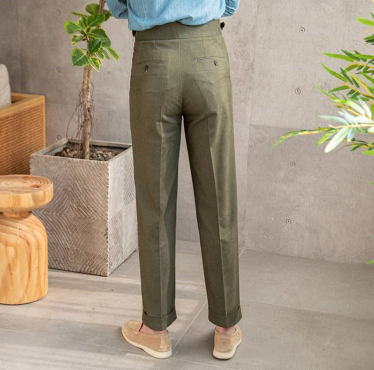 Pamuklu Twill Riviera Düz Kesim Pantolon