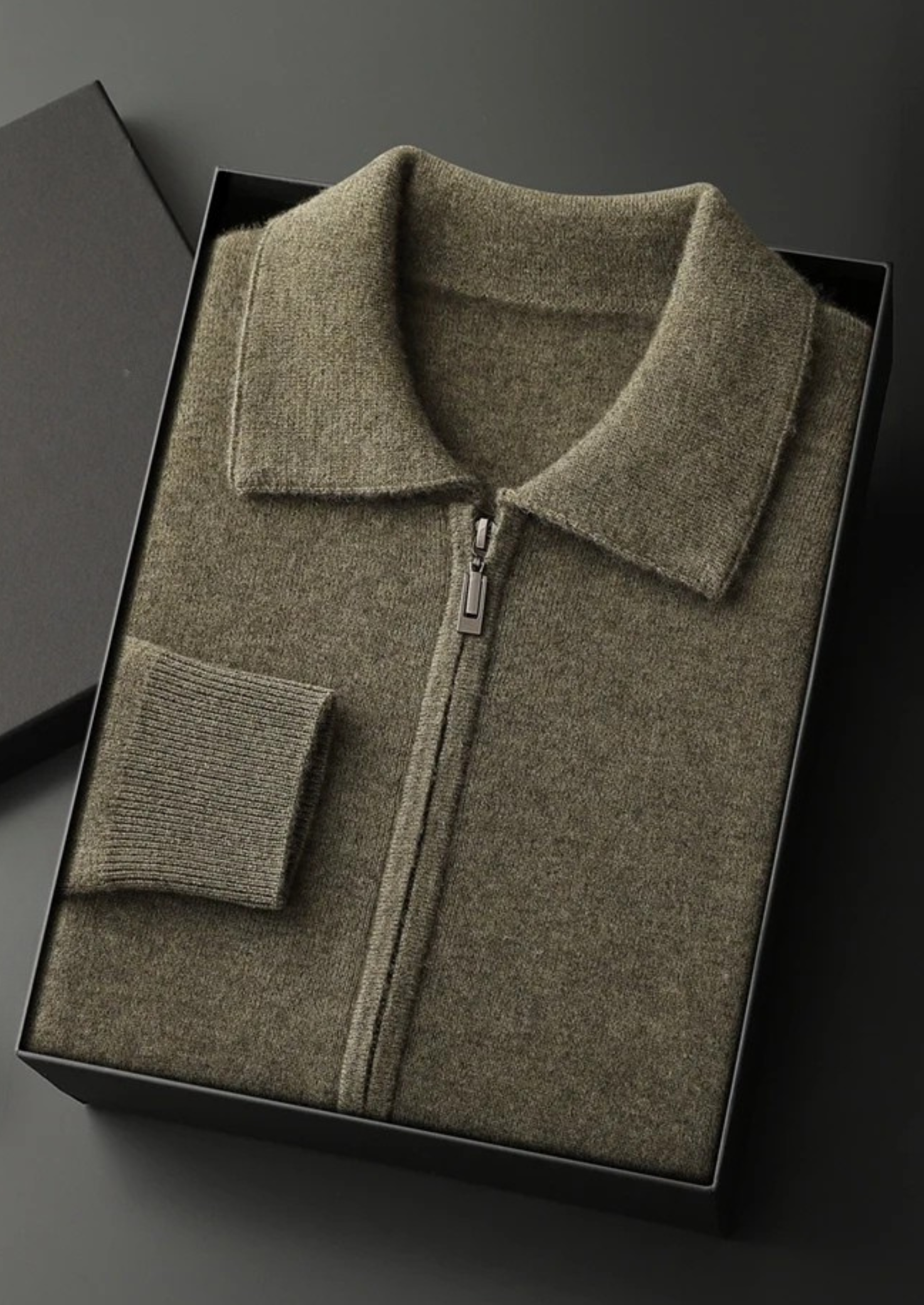 Premium Kaşmir Fermuarlı Polo Hırka