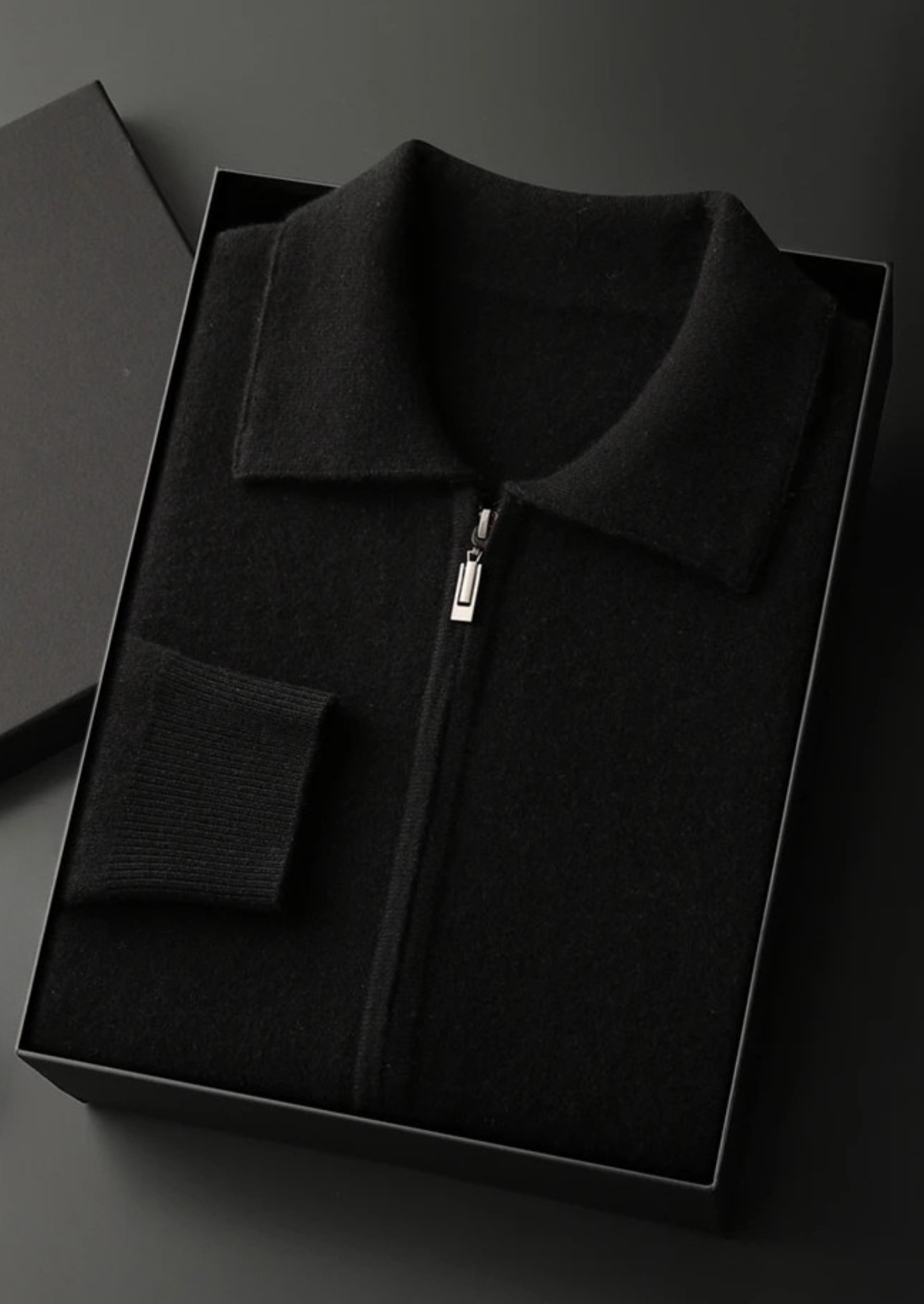 Premium Kaşmir Fermuarlı Polo Hırka