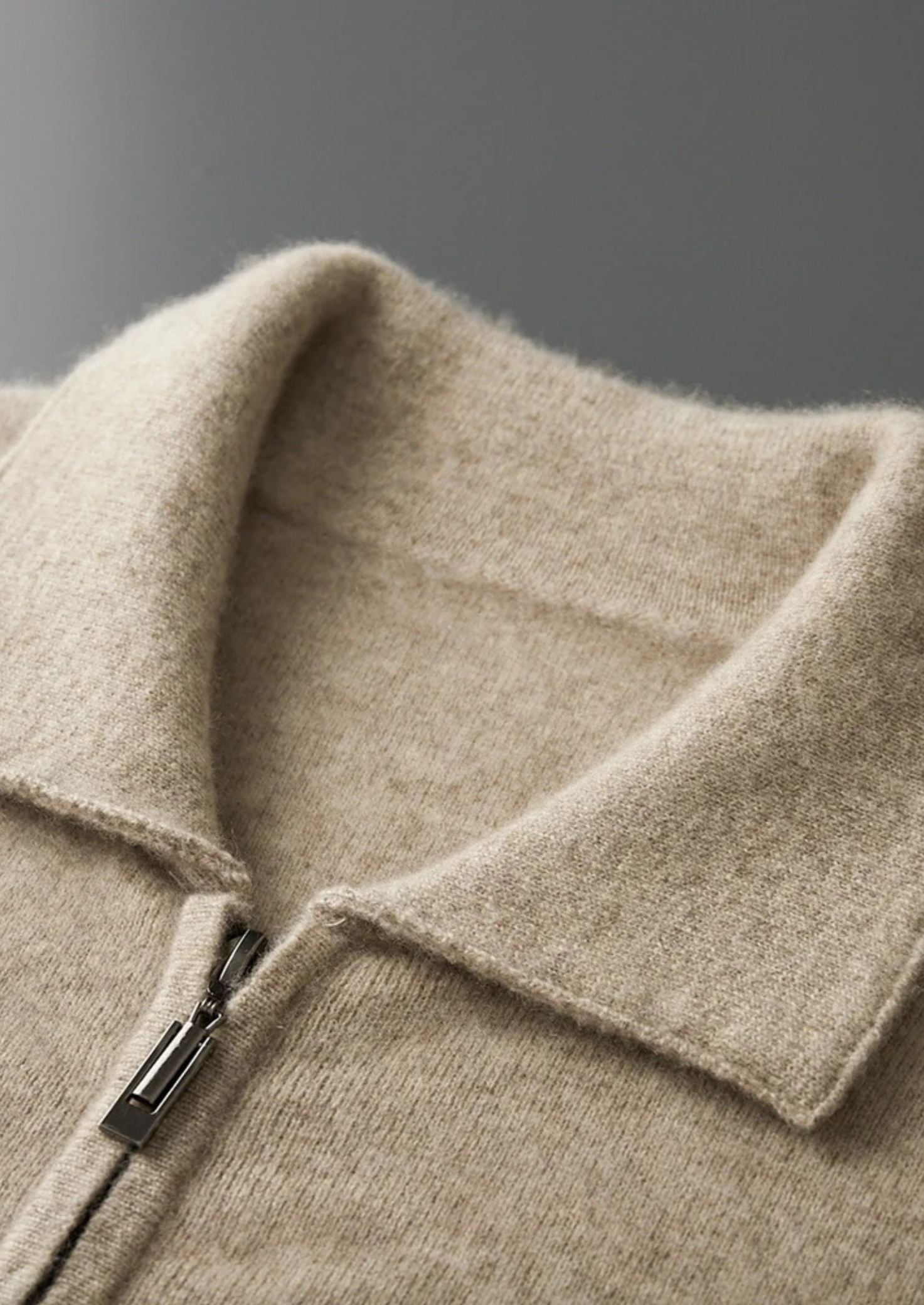 Premium Kaşmir Fermuarlı Polo Hırka