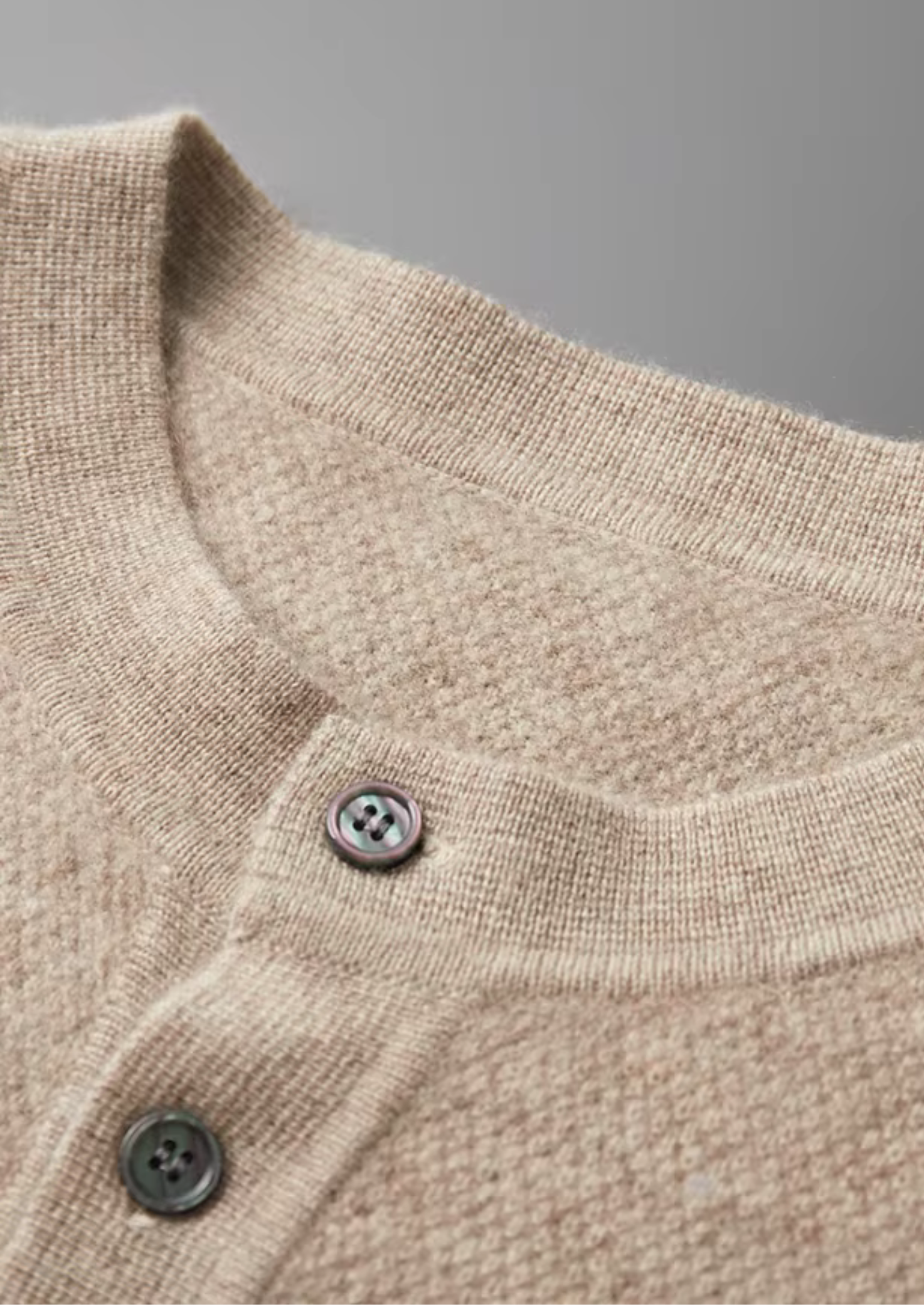 Premium Kaşmir Klasik Henley Kazak