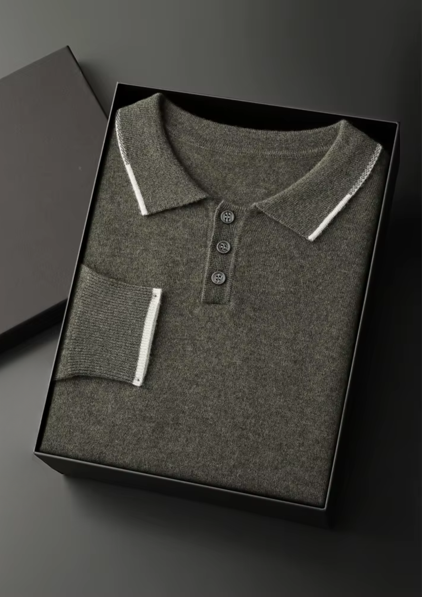 Premium Kaşmir Çift Ton Düğmeli Polo