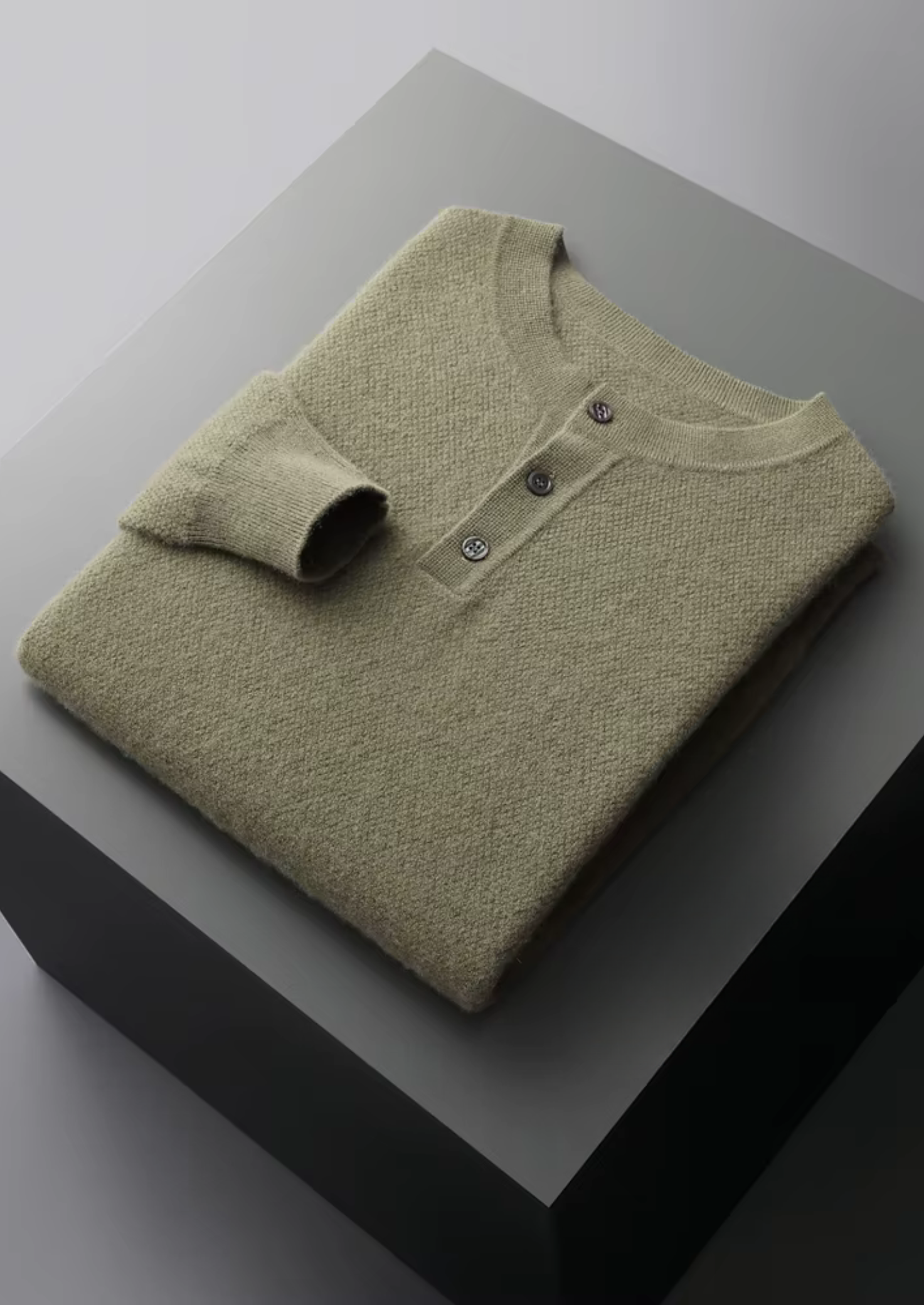 Premium Kaşmir Klasik Henley Kazak