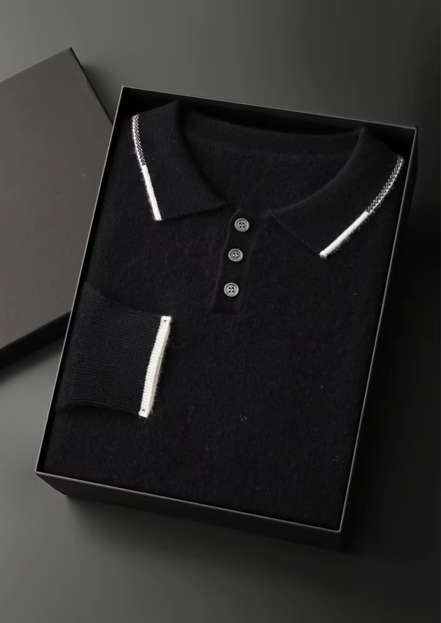 Premium Kaşmir Çift Ton Düğmeli Polo