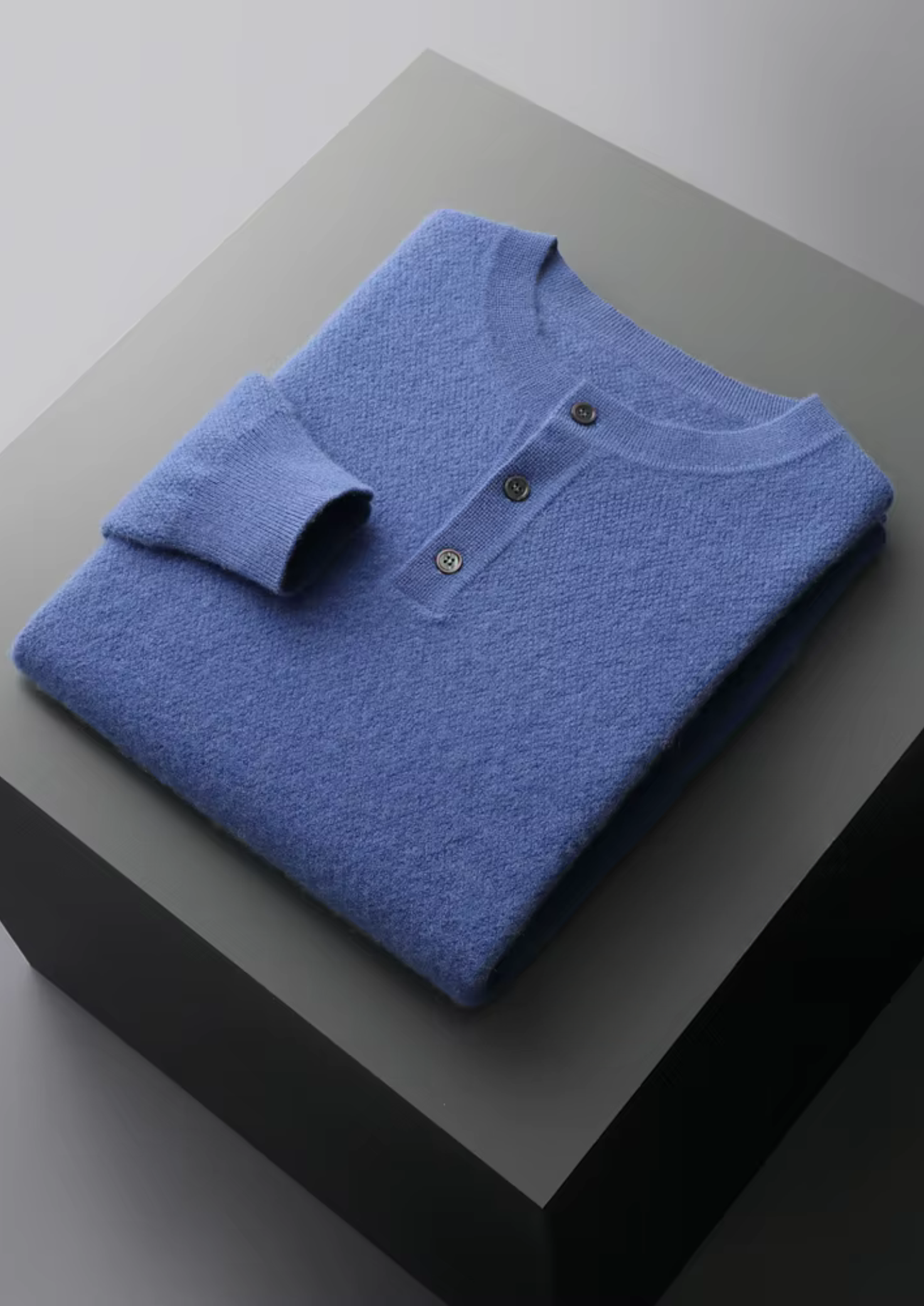 Premium Kaşmir Klasik Henley Kazak