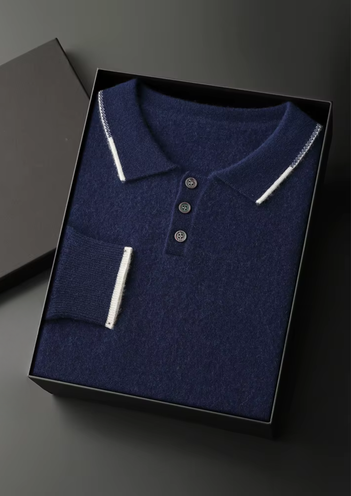 Premium Kaşmir Çift Ton Düğmeli Polo