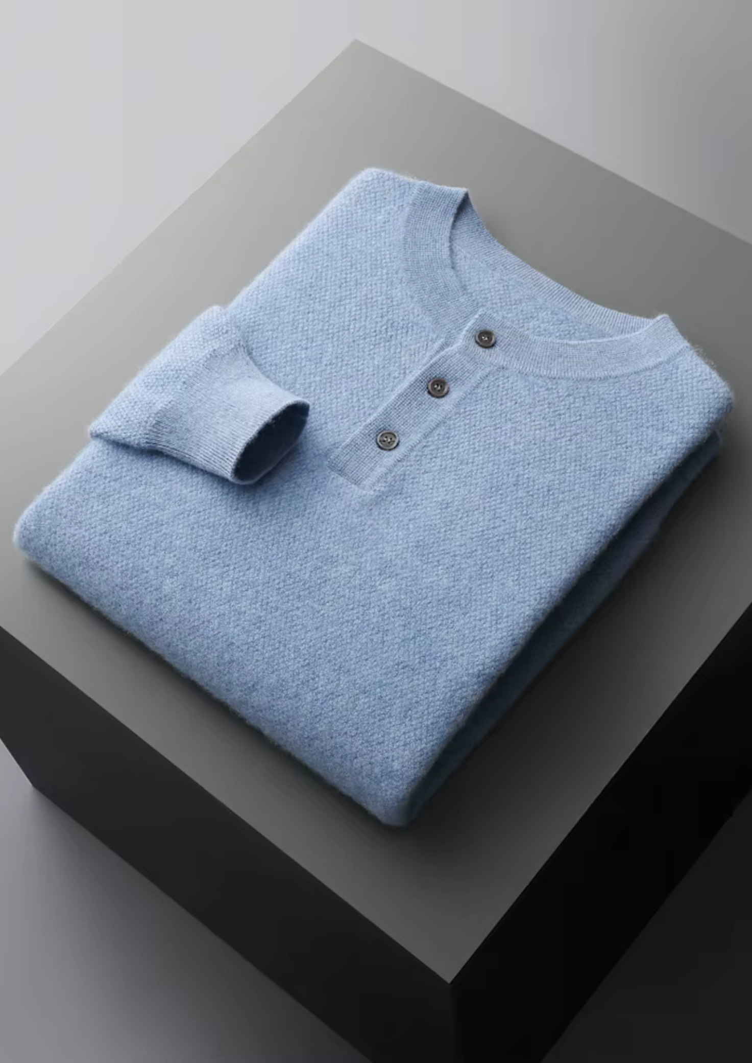 Premium Kaşmir Klasik Henley Kazak