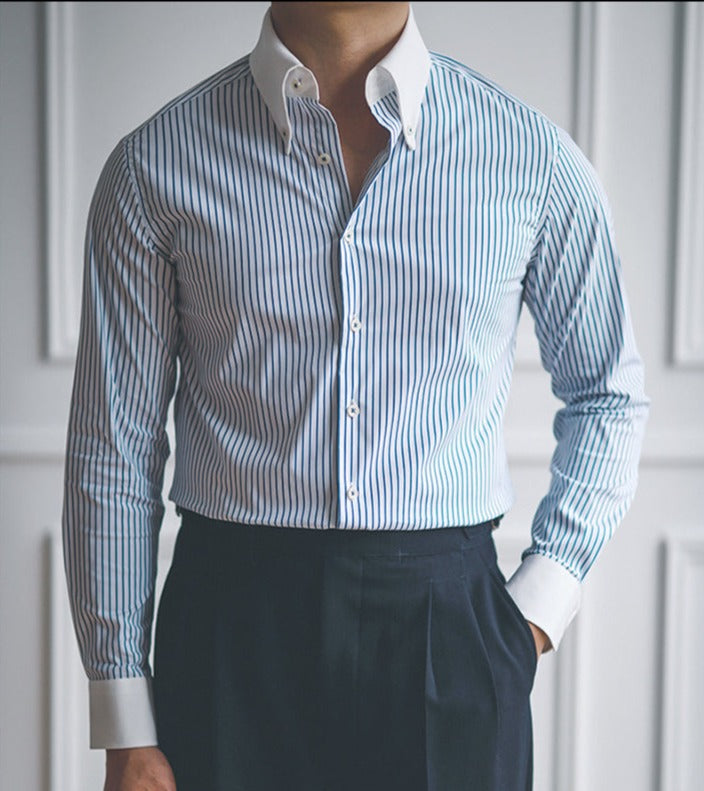 İş Slim Fit Çizgili Gömlek
