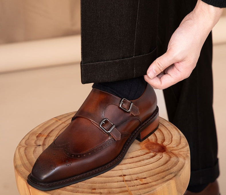 Kingsman Çift Monk Kayış Ayakkabıları