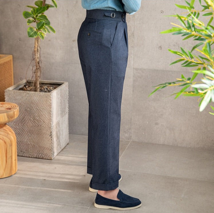 Pamuklu Twill Riviera Düz Kesim Pantolon