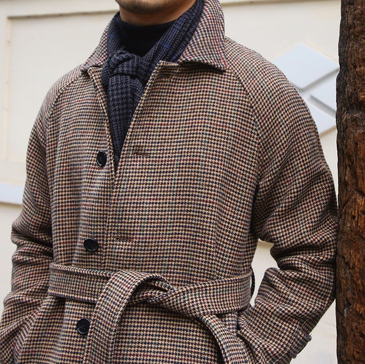 Soho Çiftliği Kemerli Yün Herringbone Trençkot