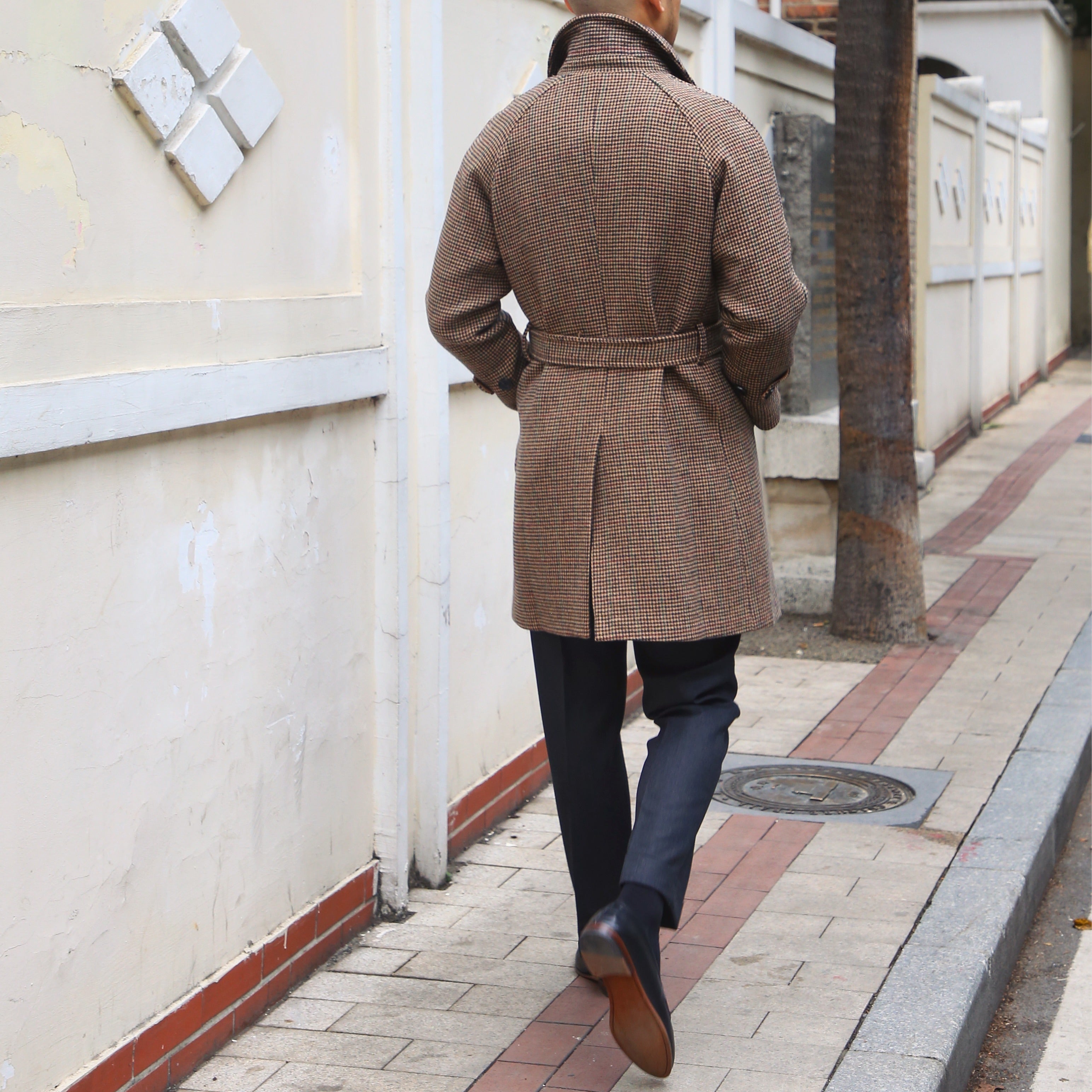 Soho Çiftliği Kemerli Yün Herringbone Trençkot