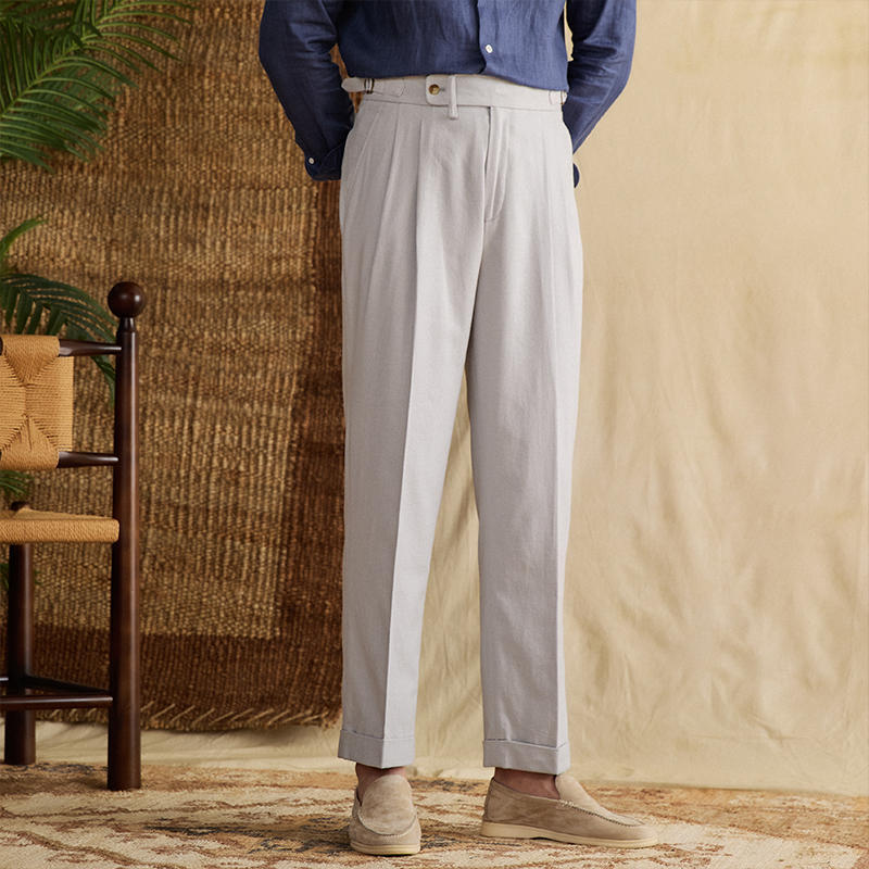 Monaco Linen Çift Kat Düz Kesim Pantolon