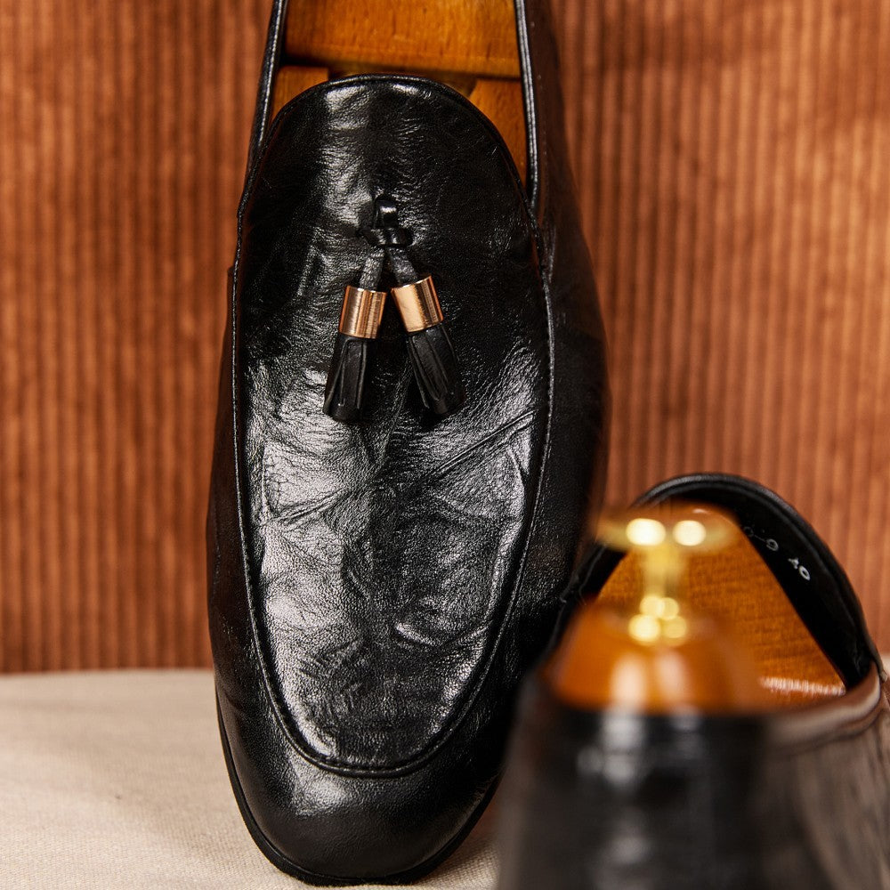 Patina Püsküllü Deri Loafer