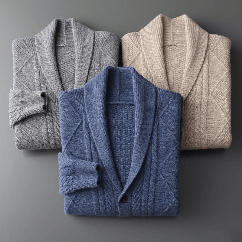 Örgü İşlemeli Merino Yün Hırka