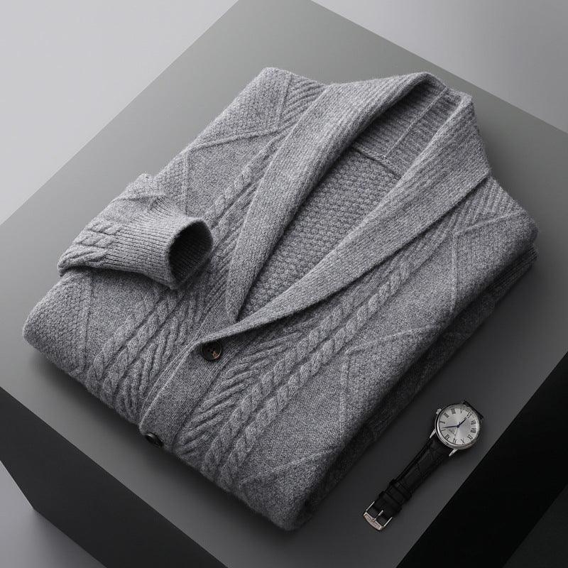 Örgü İşlemeli Merino Yün Hırka