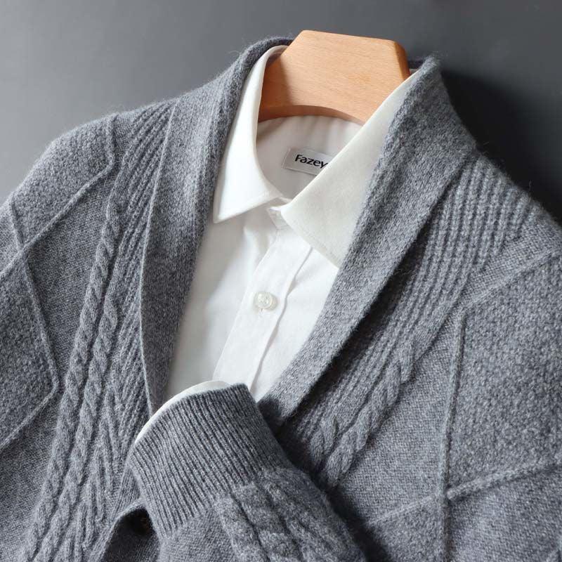 Örgü İşlemeli Merino Yün Hırka