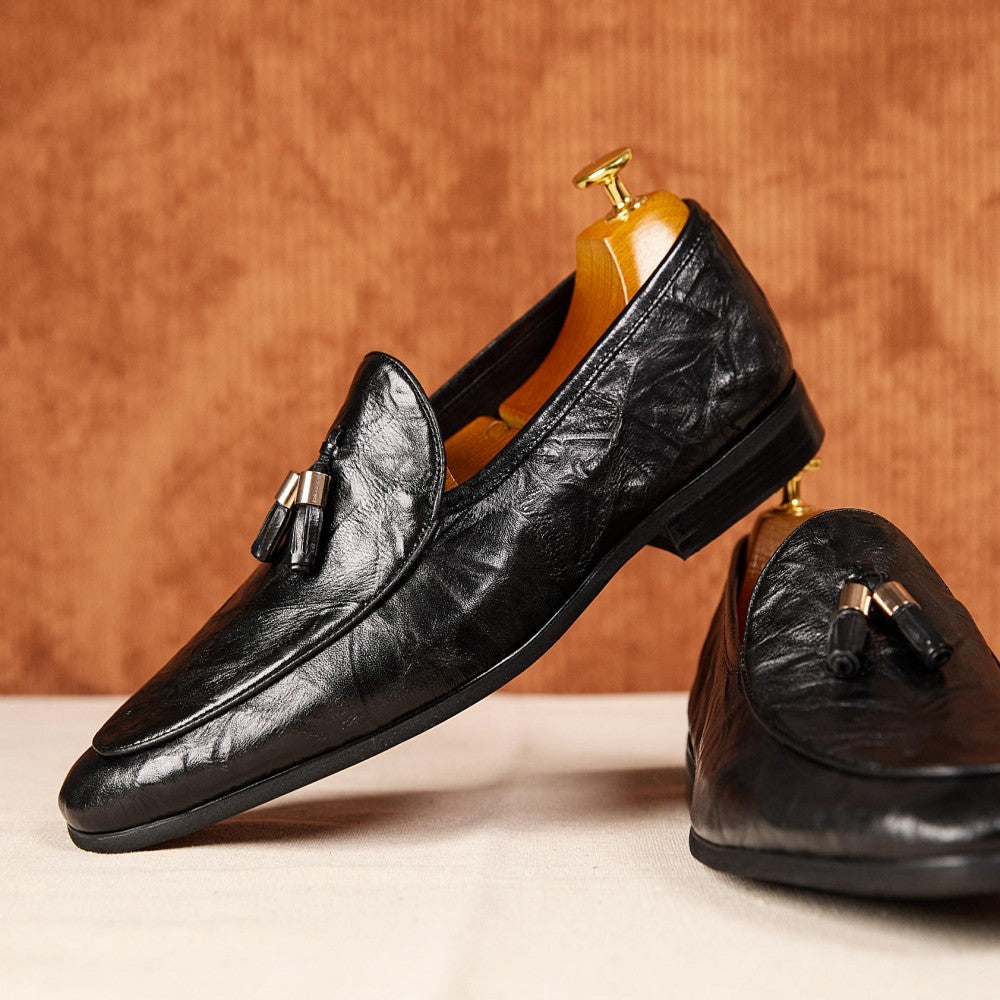 Patina Püsküllü Deri Loafer