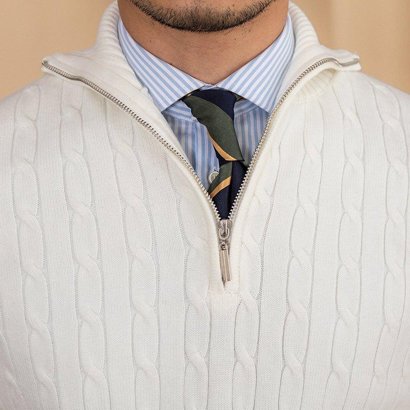 Aspen Açık Yaka Örgü Yarım Fermuarlı Kazak - Martin Milano