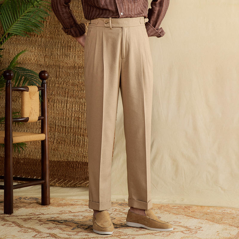 Monaco Linen Çift Kat Düz Kesim Pantolon