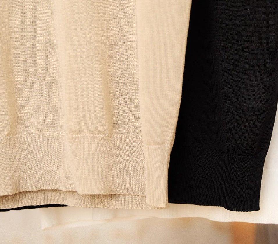 Basic Boğazlı İpek Karışımlı Triko Tişört - Martin Milano