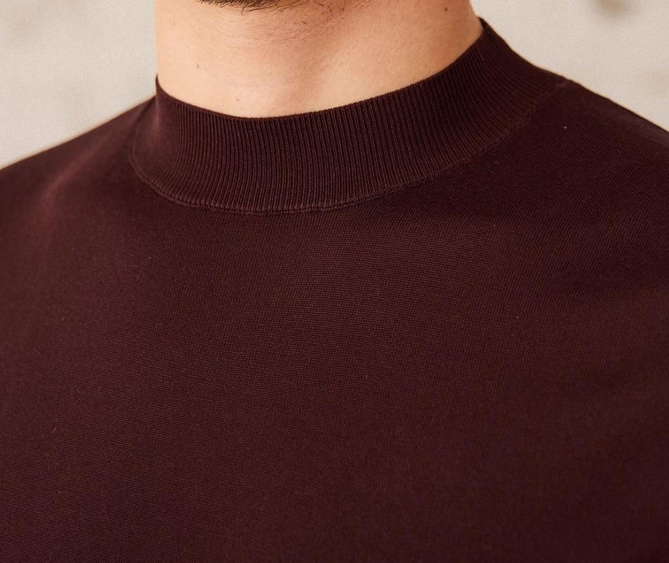 Basic Boğazlı İpek Karışımlı Triko Tişört - Martin Milano