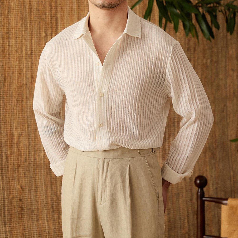 Bodrum Pamuklu Çizgili Uzun Kollu Gömlek - Martin Milano