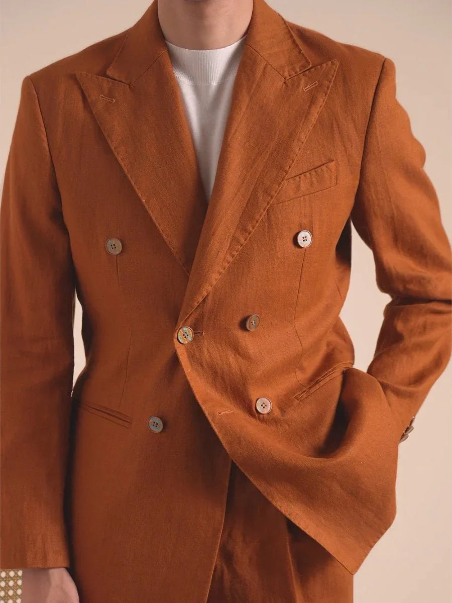 Capri %100 Keten Çift Düğmeli Blazer - Martin Milano