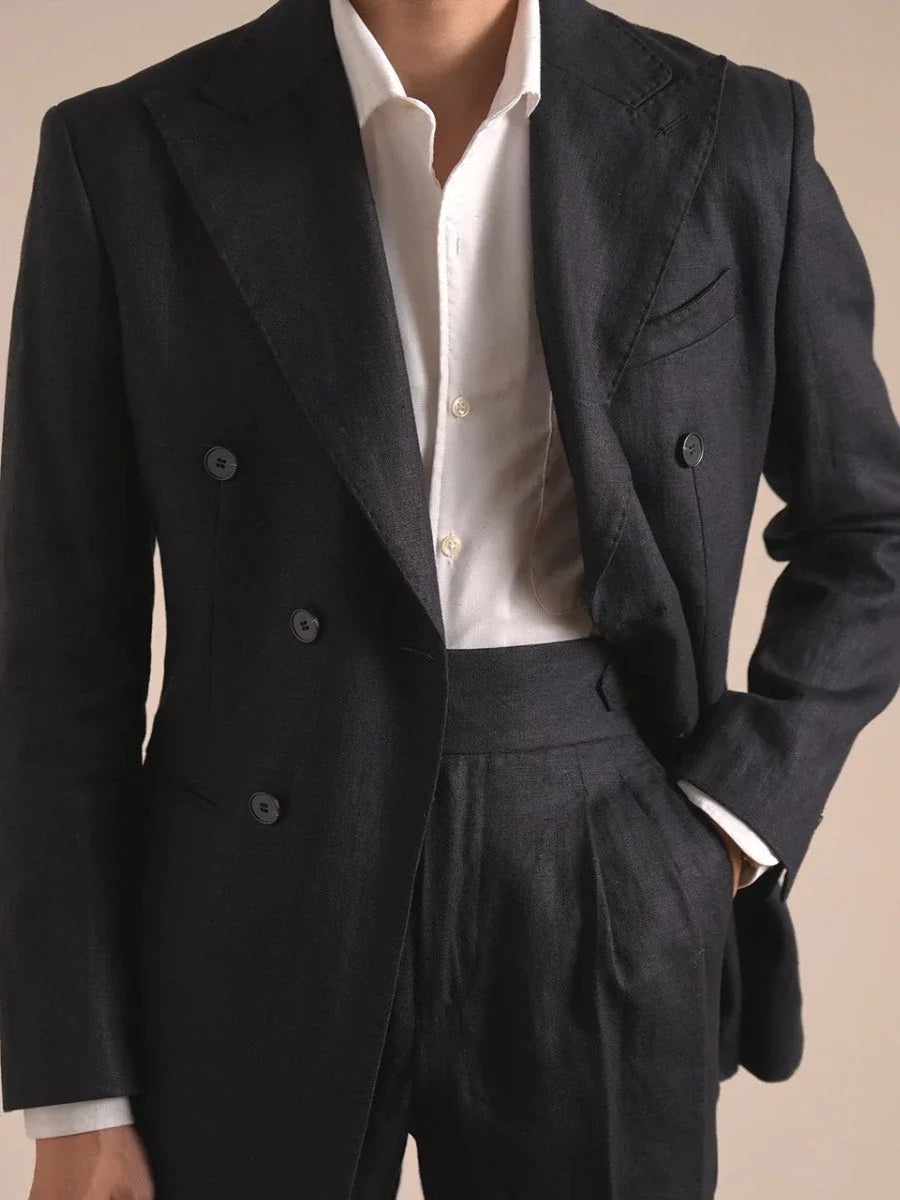 Capri %100 Keten Çift Düğmeli Blazer - Martin Milano